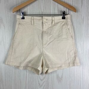 Madewell Cream Woven Camp Shorts Size M